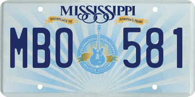 MS license plate MBO581