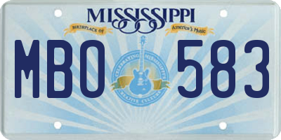 MS license plate MBO583