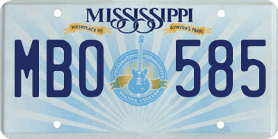 MS license plate MBO585