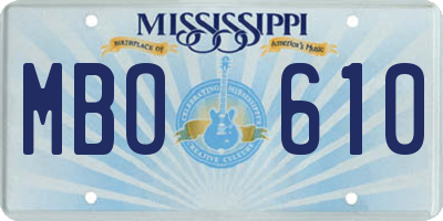 MS license plate MBO610