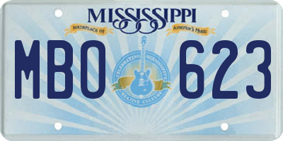 MS license plate MBO623