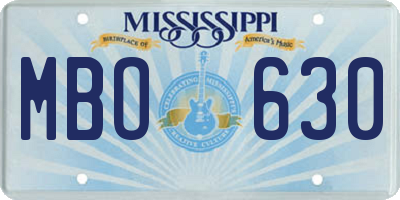 MS license plate MBO630
