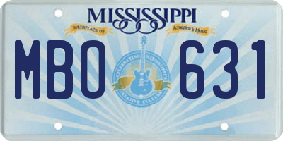 MS license plate MBO631