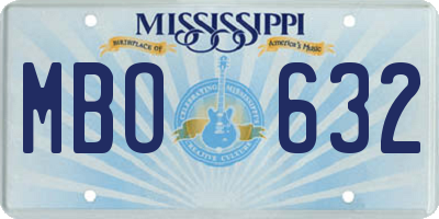 MS license plate MBO632