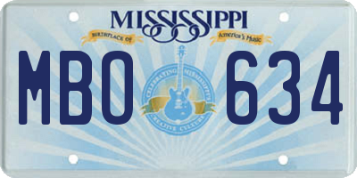 MS license plate MBO634