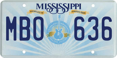 MS license plate MBO636