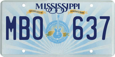 MS license plate MBO637
