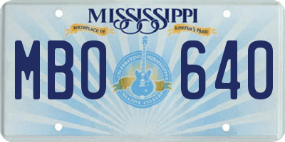 MS license plate MBO640