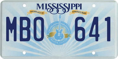 MS license plate MBO641