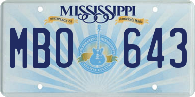 MS license plate MBO643
