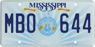 MS license plate MBO644