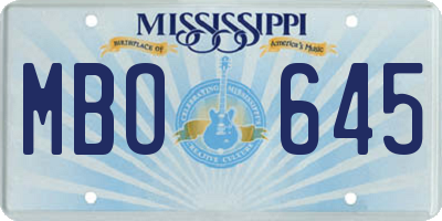 MS license plate MBO645
