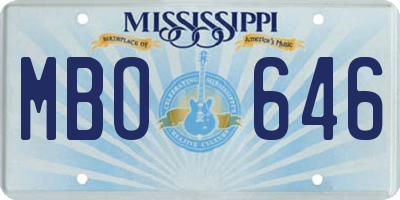 MS license plate MBO646