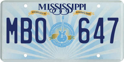 MS license plate MBO647