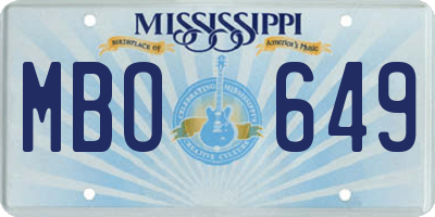 MS license plate MBO649