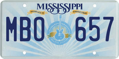 MS license plate MBO657