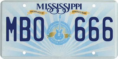 MS license plate MBO666