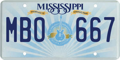 MS license plate MBO667