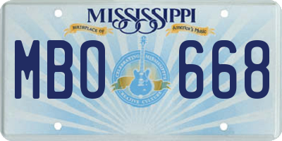MS license plate MBO668