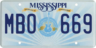 MS license plate MBO669