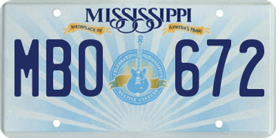 MS license plate MBO672