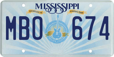 MS license plate MBO674