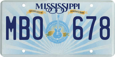 MS license plate MBO678