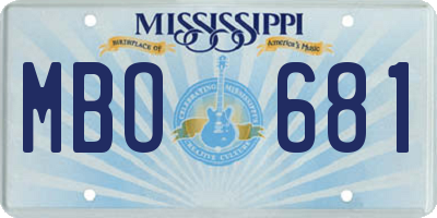 MS license plate MBO681