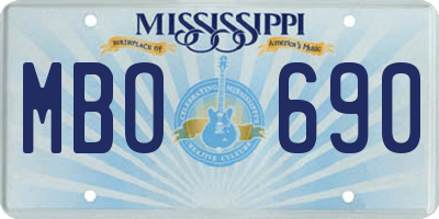 MS license plate MBO690