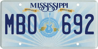 MS license plate MBO692