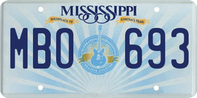 MS license plate MBO693