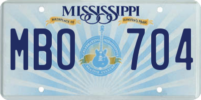 MS license plate MBO704