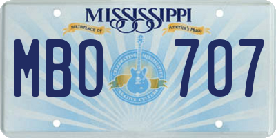 MS license plate MBO707