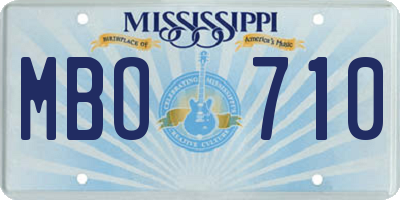 MS license plate MBO710