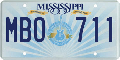 MS license plate MBO711