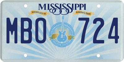 MS license plate MBO724