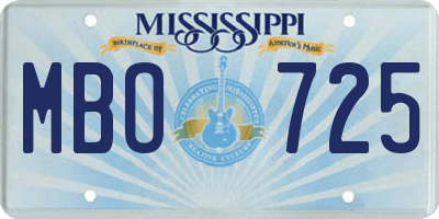 MS license plate MBO725