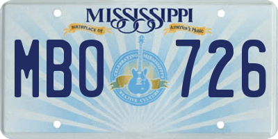 MS license plate MBO726