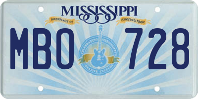 MS license plate MBO728