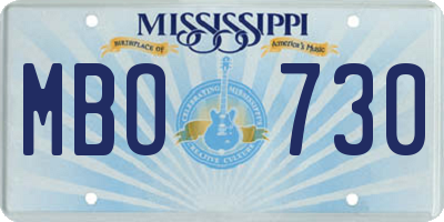 MS license plate MBO730
