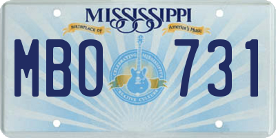 MS license plate MBO731