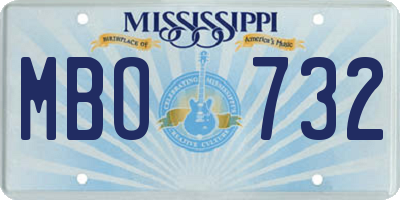 MS license plate MBO732
