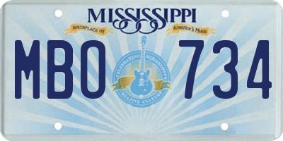 MS license plate MBO734