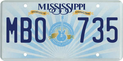 MS license plate MBO735