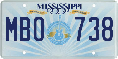 MS license plate MBO738