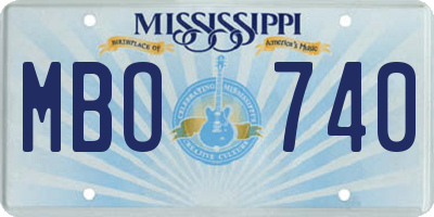 MS license plate MBO740