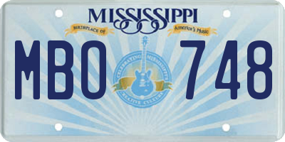 MS license plate MBO748