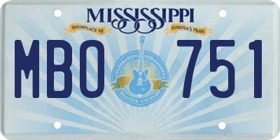 MS license plate MBO751