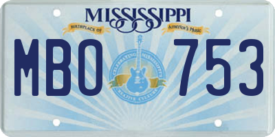 MS license plate MBO753