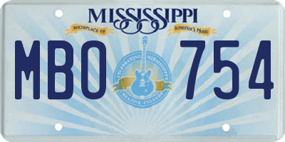 MS license plate MBO754